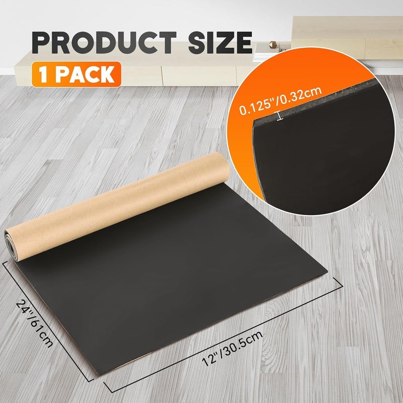weyleity Sponge Neoprene with Adhesive Foam Rubber Sheet | 1/8” Thick x 12” Wide x 24” Long Neoprene Rubber Sheet Cut to Multiple Dimensions for Shock Pad, Gasket Seals, Soundproof Foam Padding - Image 2